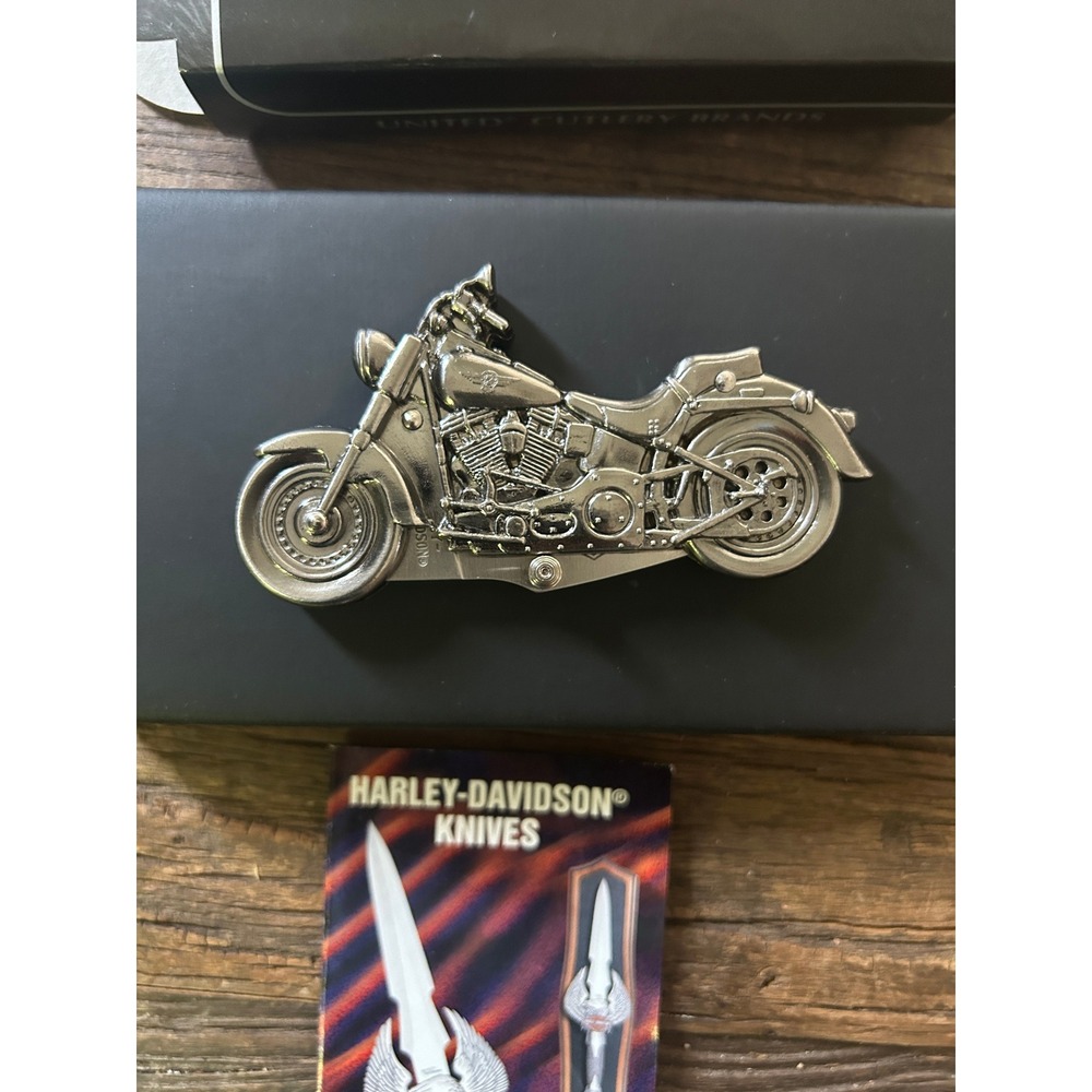 Vintage Harley-Davidson Folding Knife Limited Edition Gift Box Moto Bikercore - Picture 6 of 9